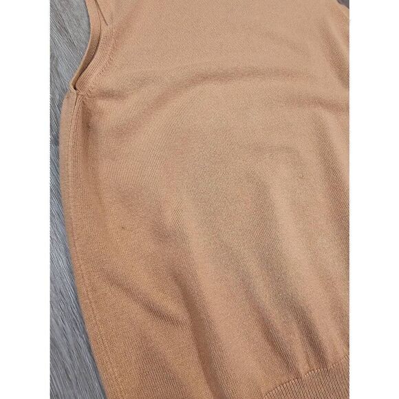 Ann Taylor Knit Ramie Camel color Tuttleneck size XS Vest - Picture 6 of 6